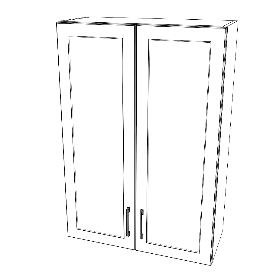 29" Wide x 42" High Wall Cabinet - (White Cabinet Boxes - Painted Doors)