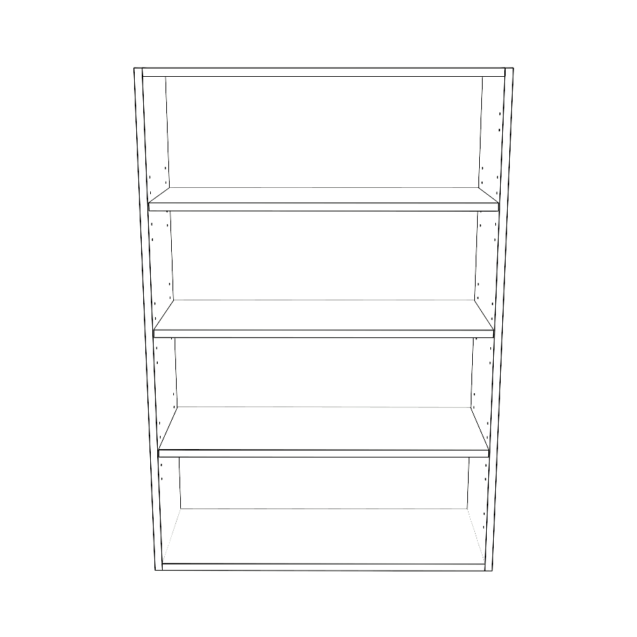29" Wide x 42" High Wall Cabinet - (White Cabinet Boxes - Thermofoil Doors)