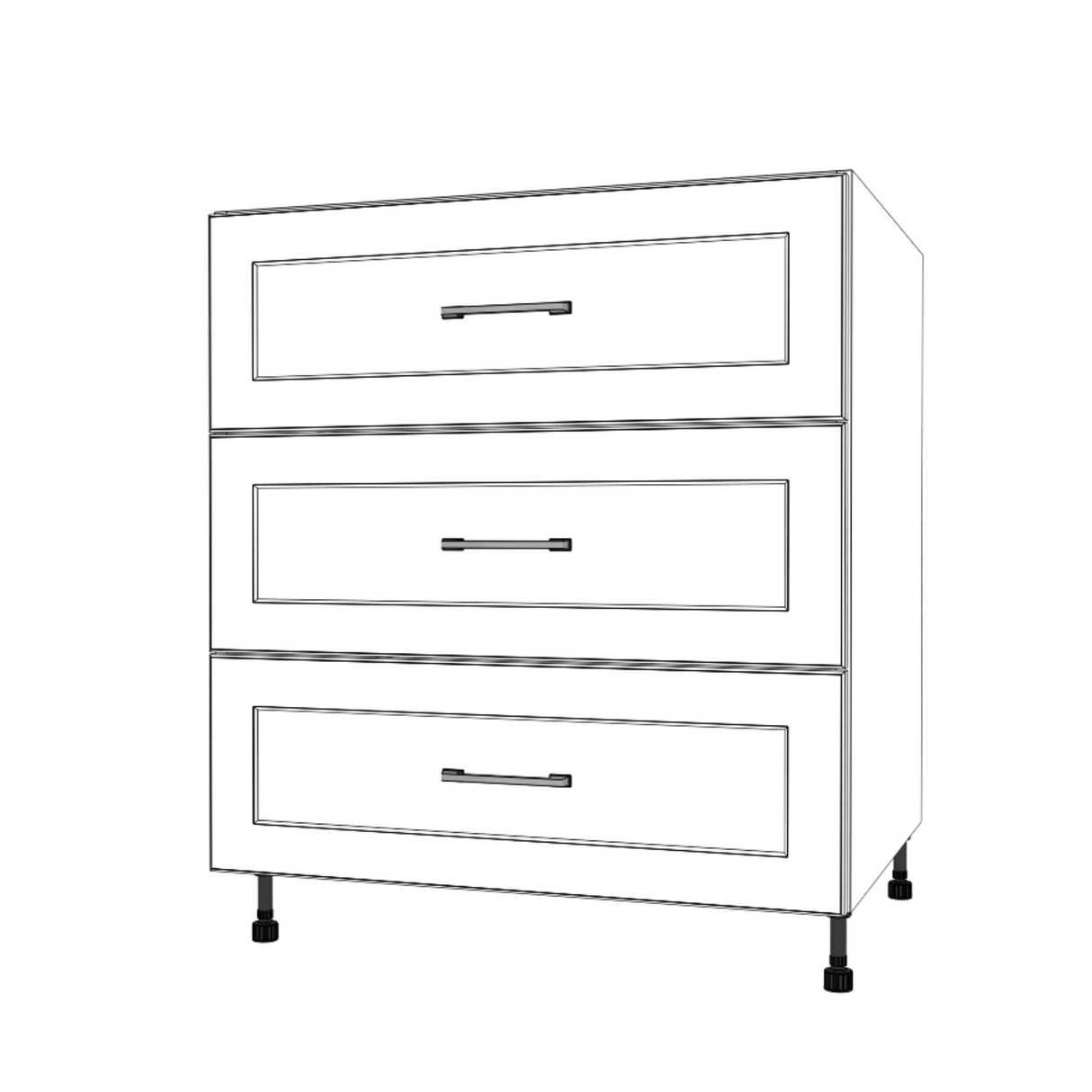 30" Wide Drawer Cabinet - (White Cabinet Boxes - Painted Doors)
