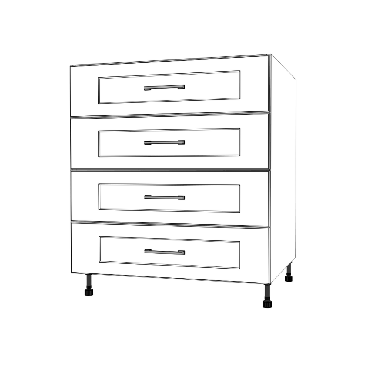 30" Wide Drawer Cabinet - (White Cabinet Boxes - Painted Doors)