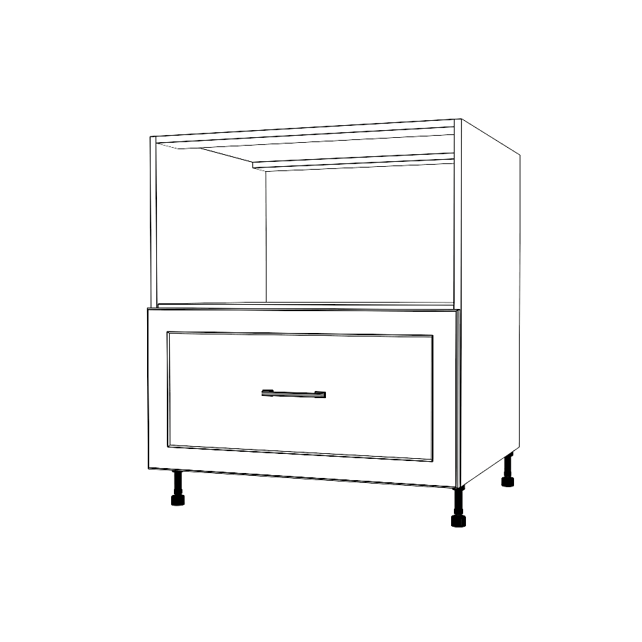 30" Wide Base Microwave Cabinet  - (White Cabinet Boxes - Thermofoil Doors)
