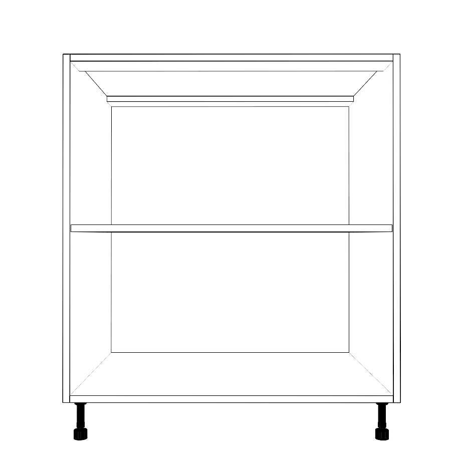 30" Wide Base Cabinet - (White Cabinet Boxes - Painted Doors)