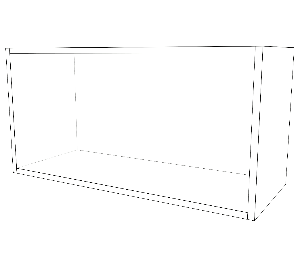 30" Wide x 15" High x 24" Deep  Stove/fridge Cabinet - (White Cabinet Boxes - Thermofoil Doors)