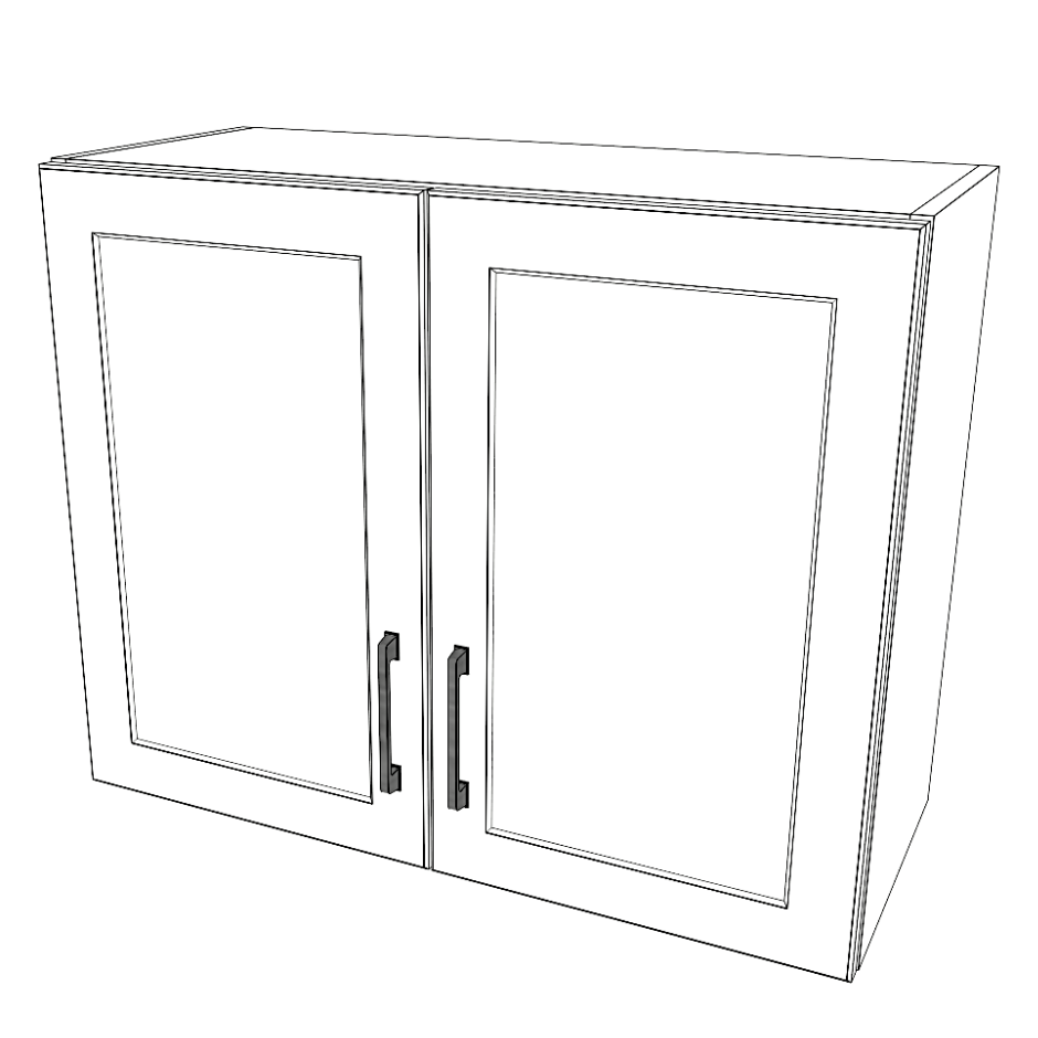 30" Wide x 24" High Wall Cabinet - (White Cabinet Boxes - Painted Doors)