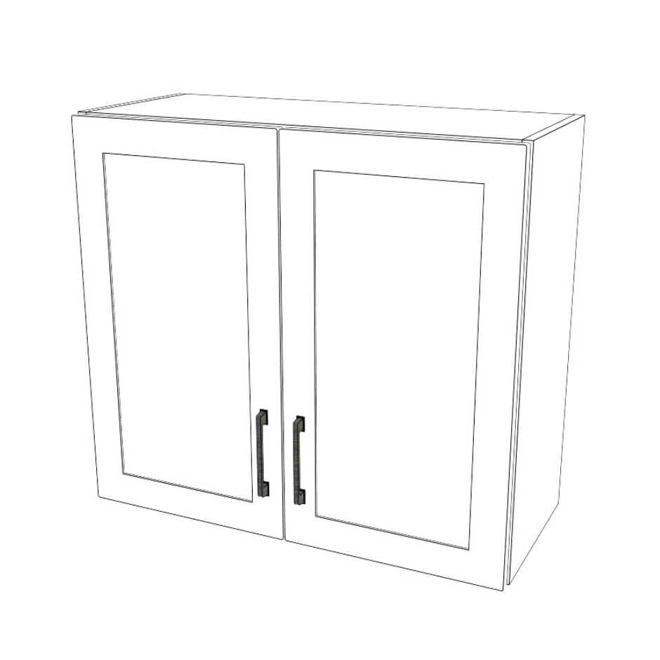 30" Wide x 27" High x 24" Deep  Stove/Fridge Cabinet - (White Cabinet Boxes - Painted Doors)