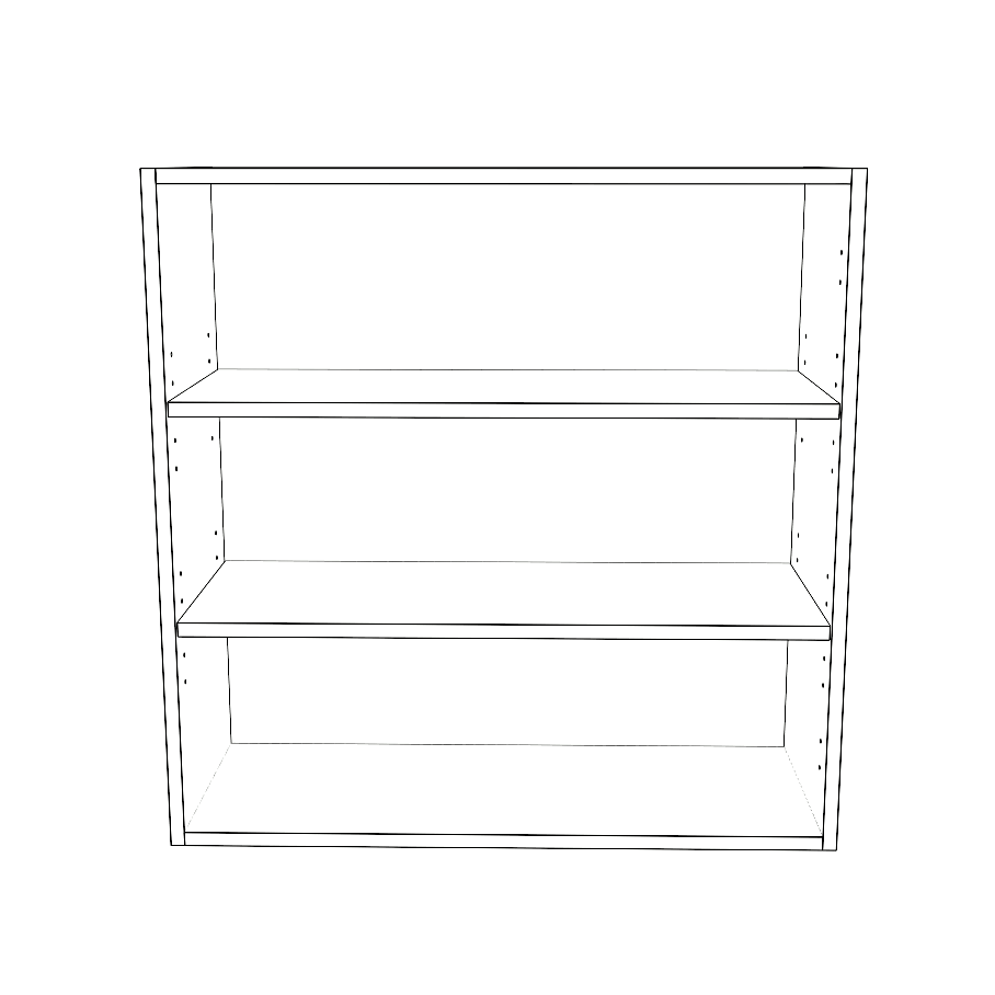 30" Wide x 30" High Wall Cabinet - (White Cabinet Boxes - Thermofoil Doors)