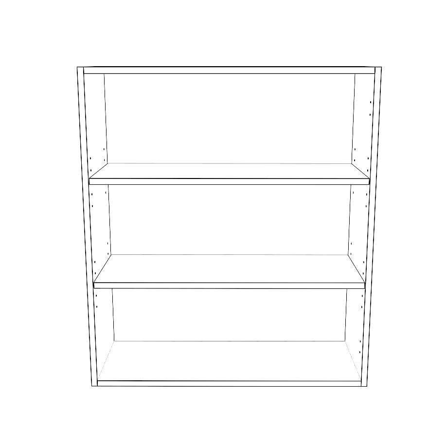 30" Wide x 34" High Wall Cabinet - (White Cabinet Boxes - Thermofoil Doors)