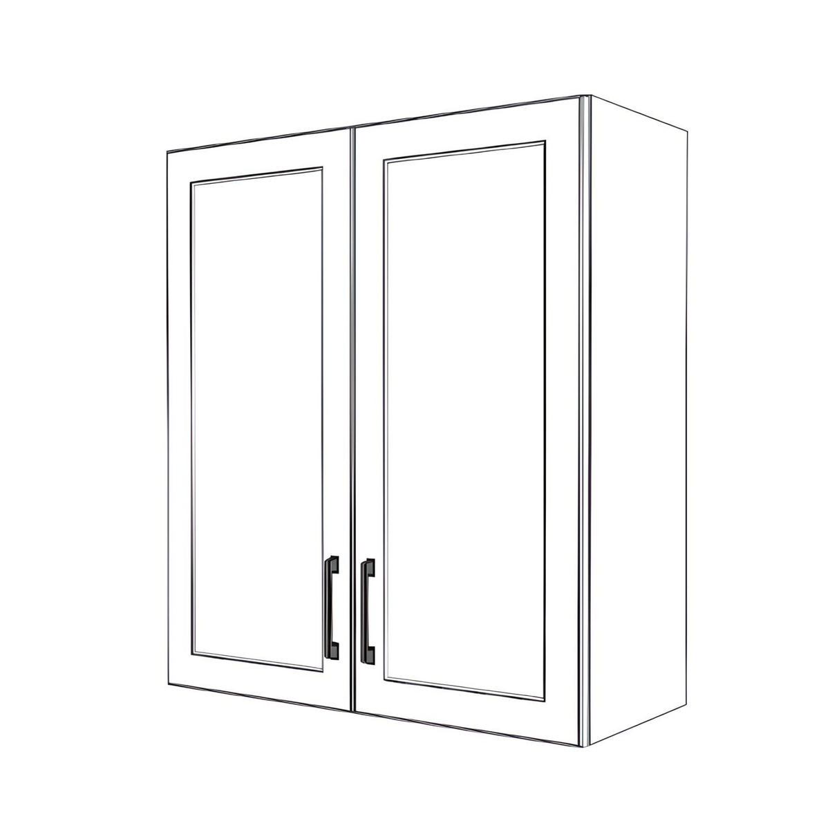 30" Wide x 34" High Wall Cabinet - (White Cabinet Boxes - Painted Doors)