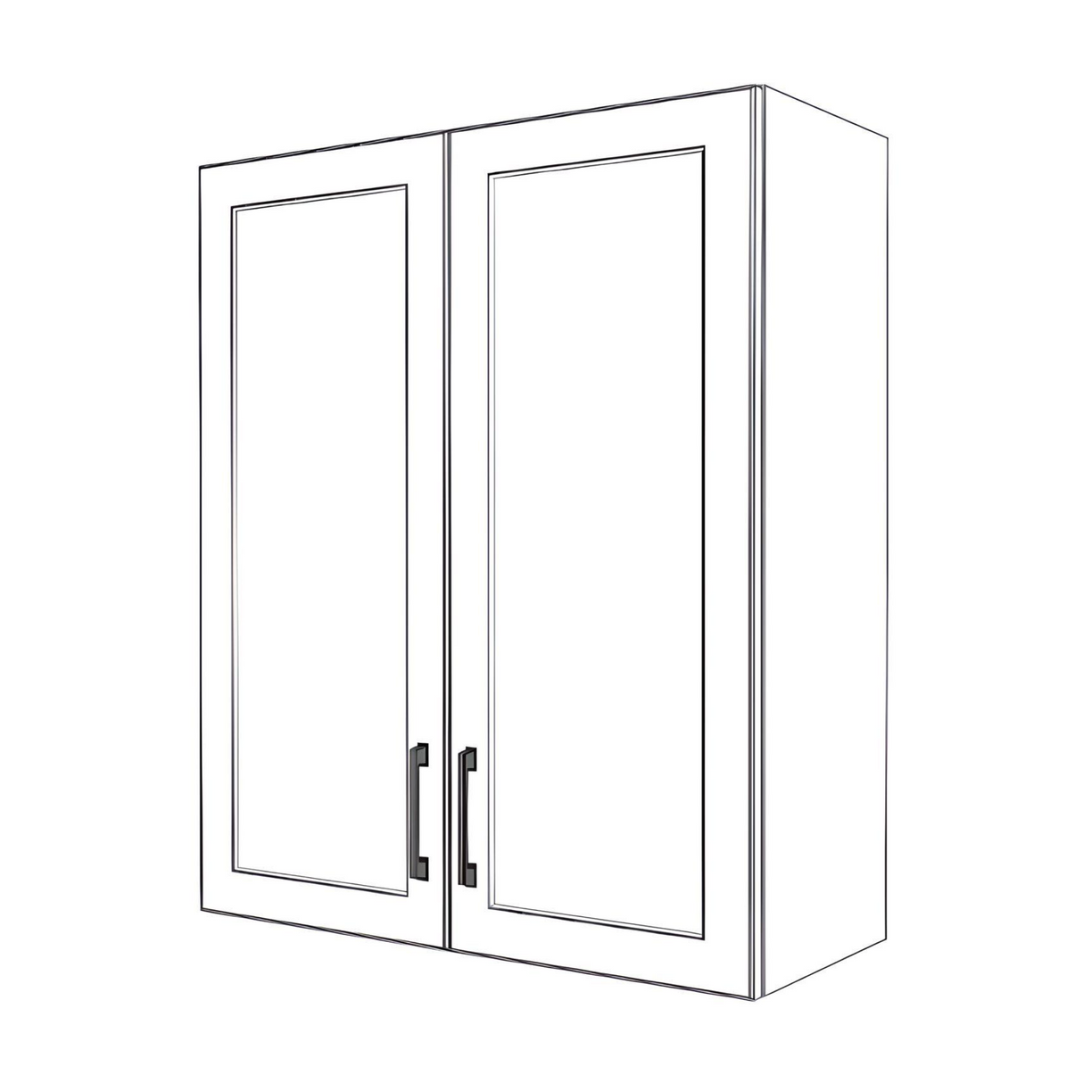 30" Wide x 36" High Wall Cabinet - (White Cabinet Boxes - Painted Doors)
