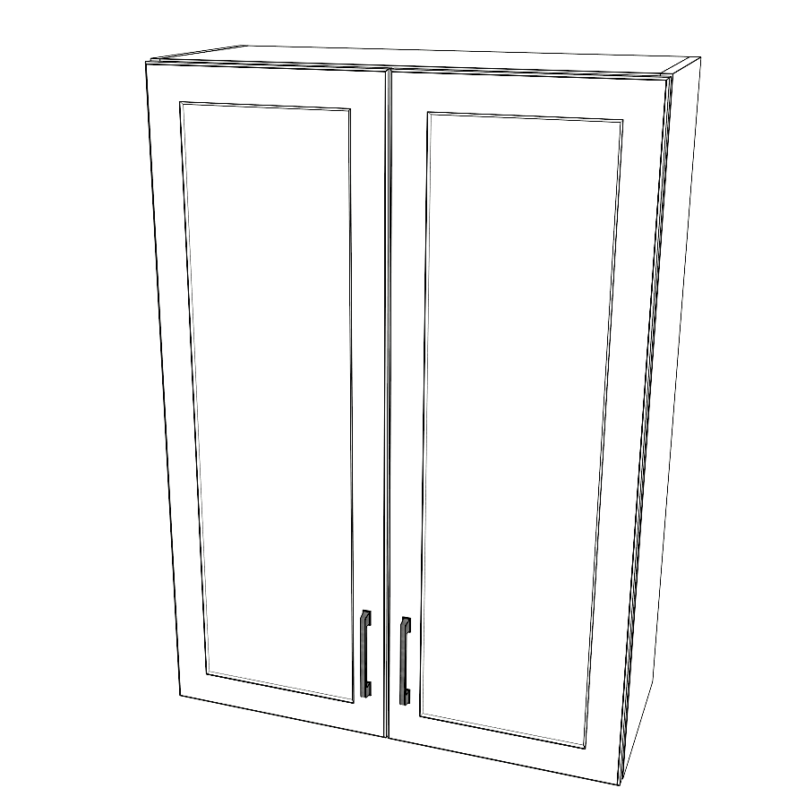 30" Wide x 42" High Wall Cabinet - (White Cabinet Boxes - Painted Doors)