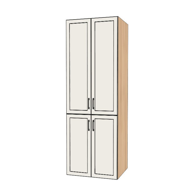30" Wide Tall Pantry Cabinet - (Ply Wood Boxes - Painted Doors) 24 D