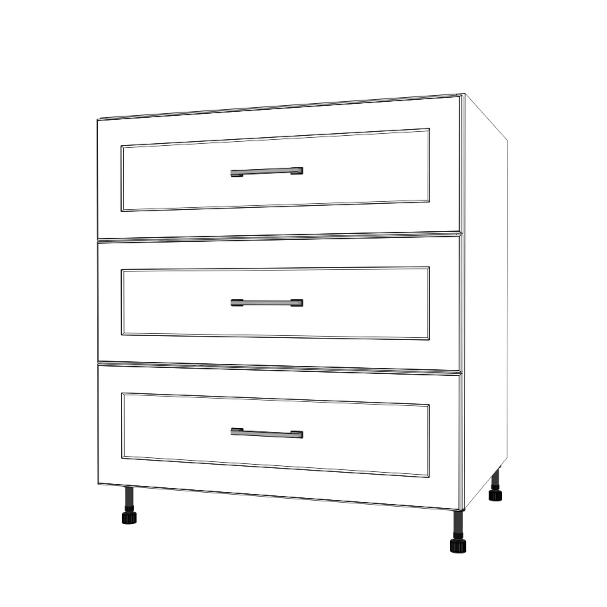 31" Wide Drawer Cabinet - (White Cabinet Boxes - Painted Doors)