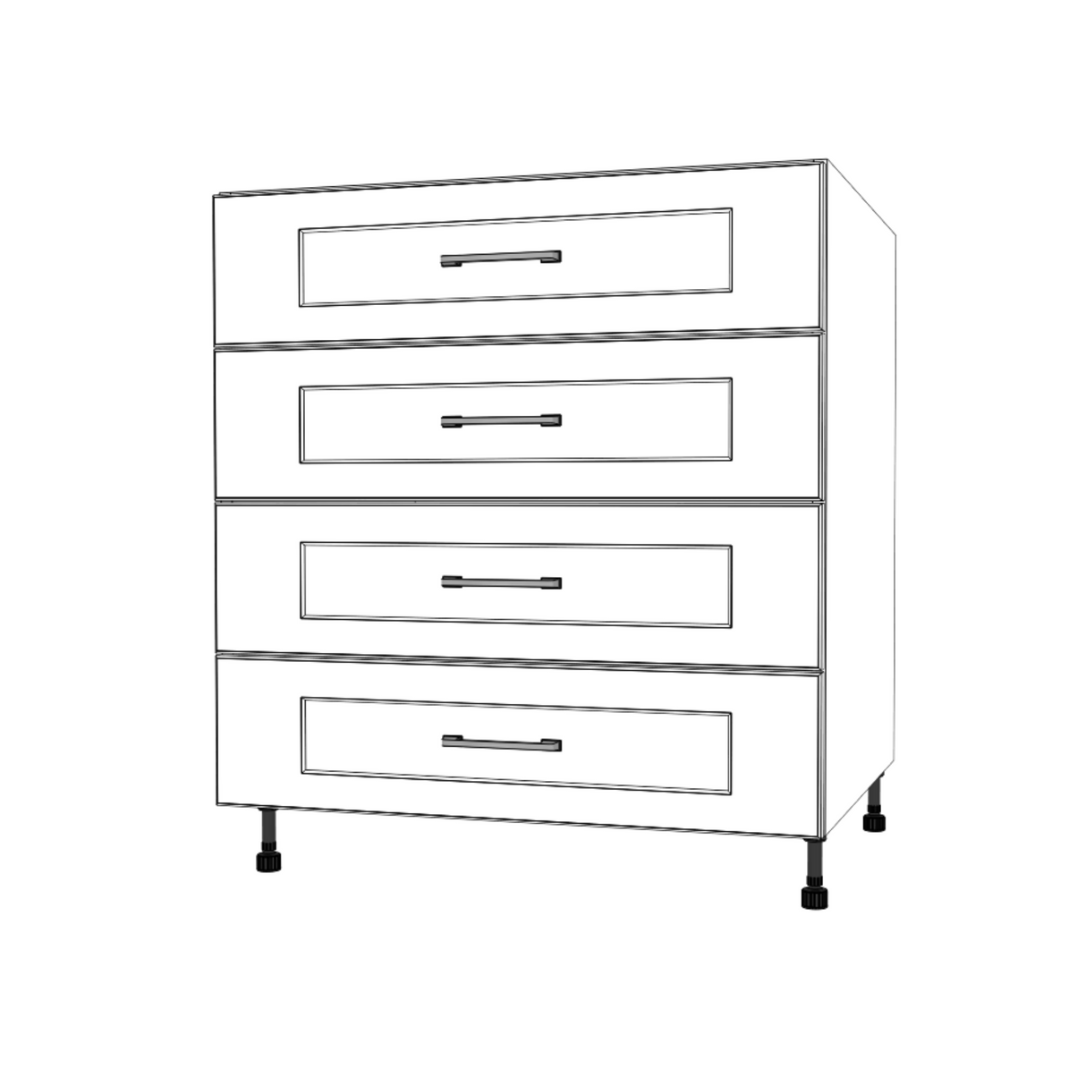 31" Wide Drawer Cabinet - (White Cabinet Boxes - Painted Doors)