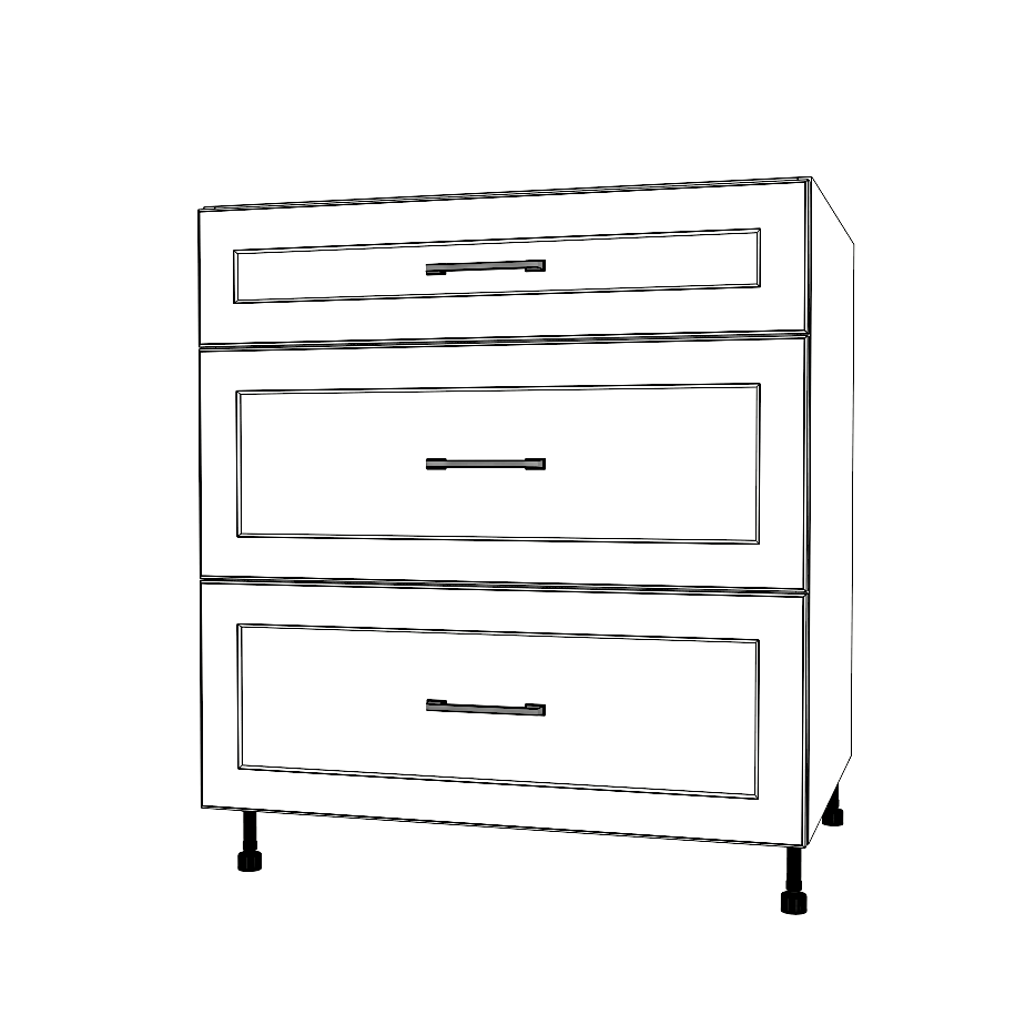 31" Wide Drawer Cabinet - (White Cabinet Boxes - Painted Doors)
