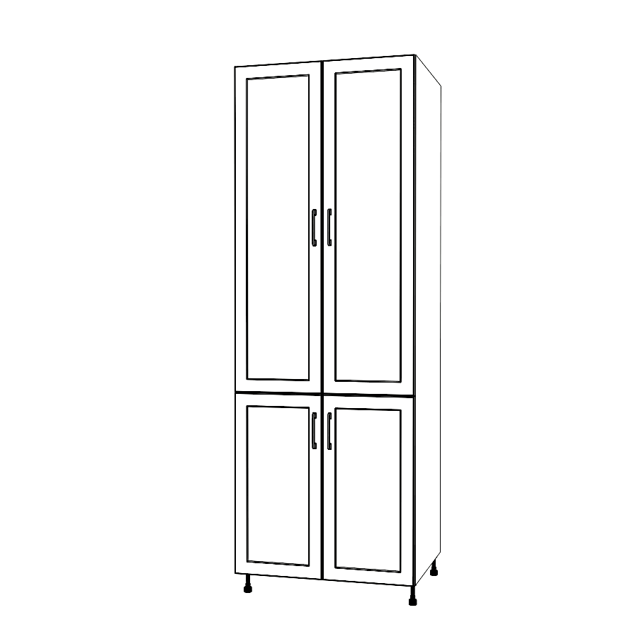 31" Wide Tall Pantry Cabinet - (White Cabinet Boxes - Thermofoil Doors) 24 D