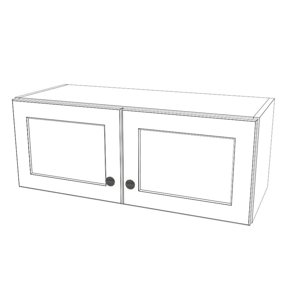 31" Wide x 12" High Wall Cabinet - (White Melamine Cabinet Boxes - Painted Doors)