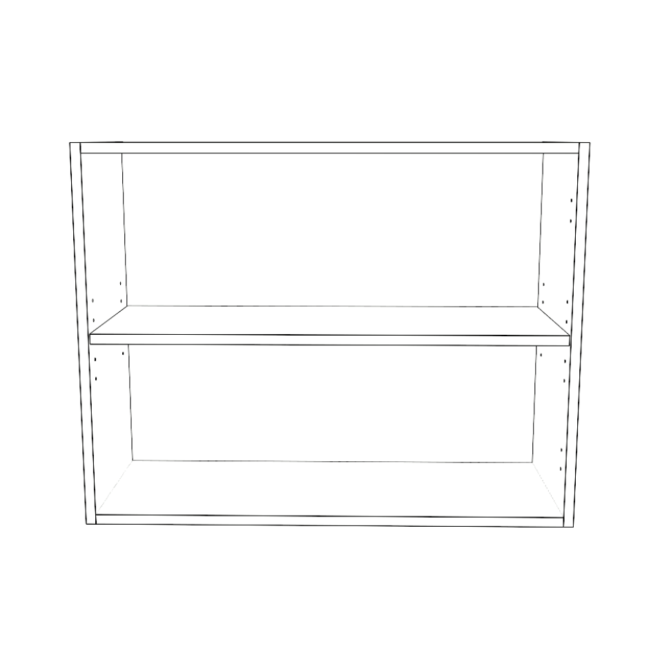 31" Wide x 24" High Wall Cabinet - (White Cabinet Boxes - Painted Doors)