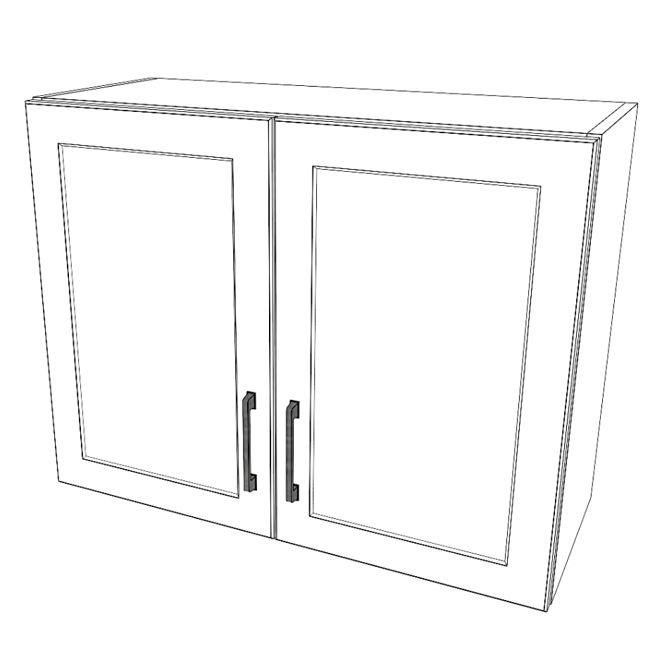 31" Wide x 24" High Wall Cabinet - (White Cabinet Boxes - Painted Doors)