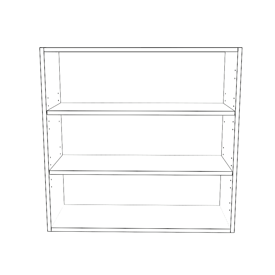 31" Wide x 30" High Wall Cabinet - (White Cabinet Boxes - Thermofoil Doors)