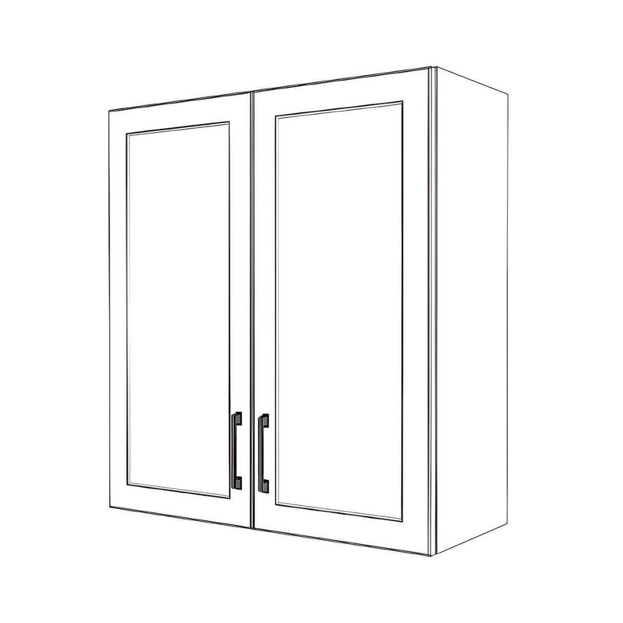 31" Wide x 34" High Wall Cabinet - (White Cabinet Boxes - Thermofoil Doors)