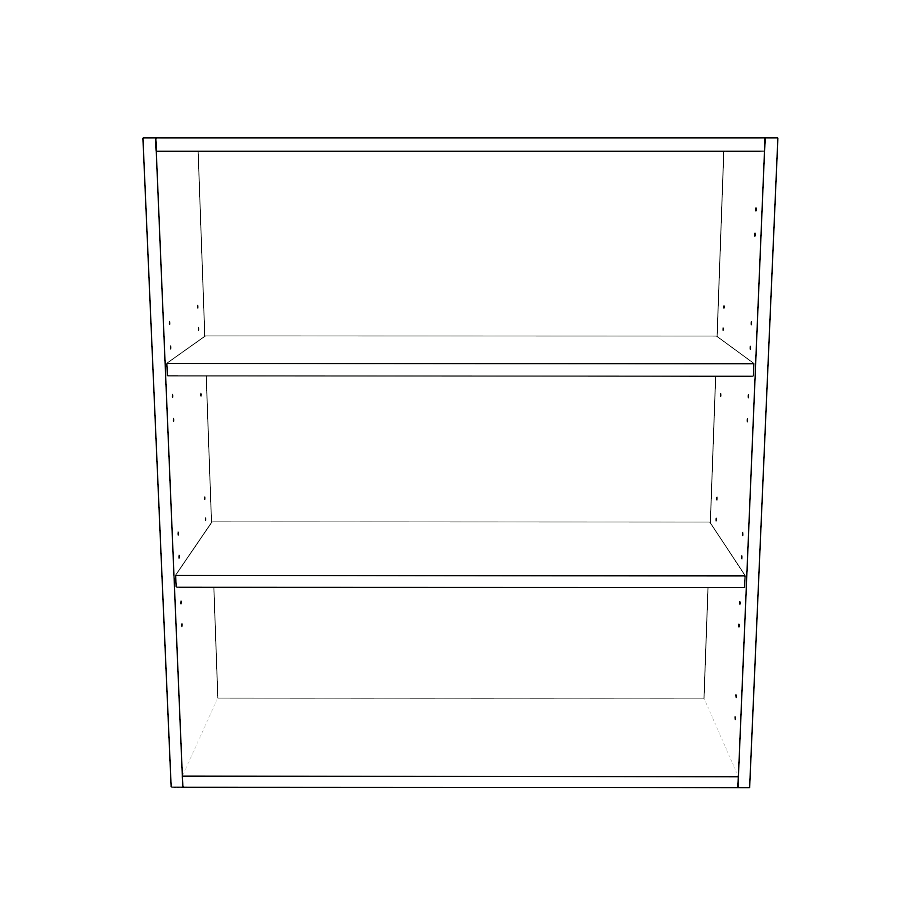 31" Wide x 34" High Wall Cabinet - (White Cabinet Boxes - Thermofoil Doors)
