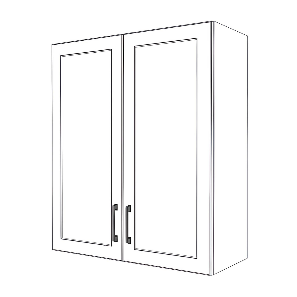 31" Wide x 36" High Wall Cabinet - (White Cabinet Boxes - Painted Doors)