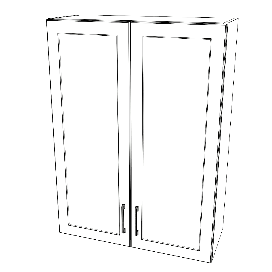 31" Wide x 42" High Wall Cabinet - (White Cabinet Boxes - Thermofoil Doors)