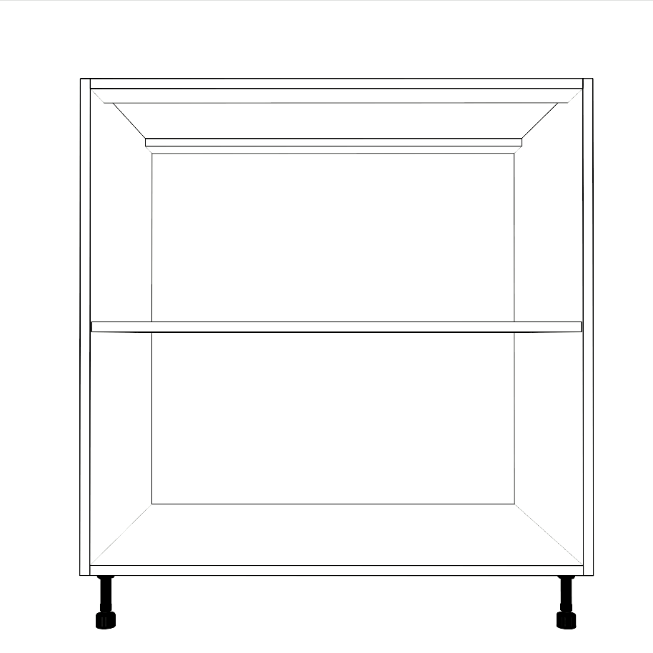 32" Wide Base Cabinet - (White Cabinet Boxes - Painted Doors)