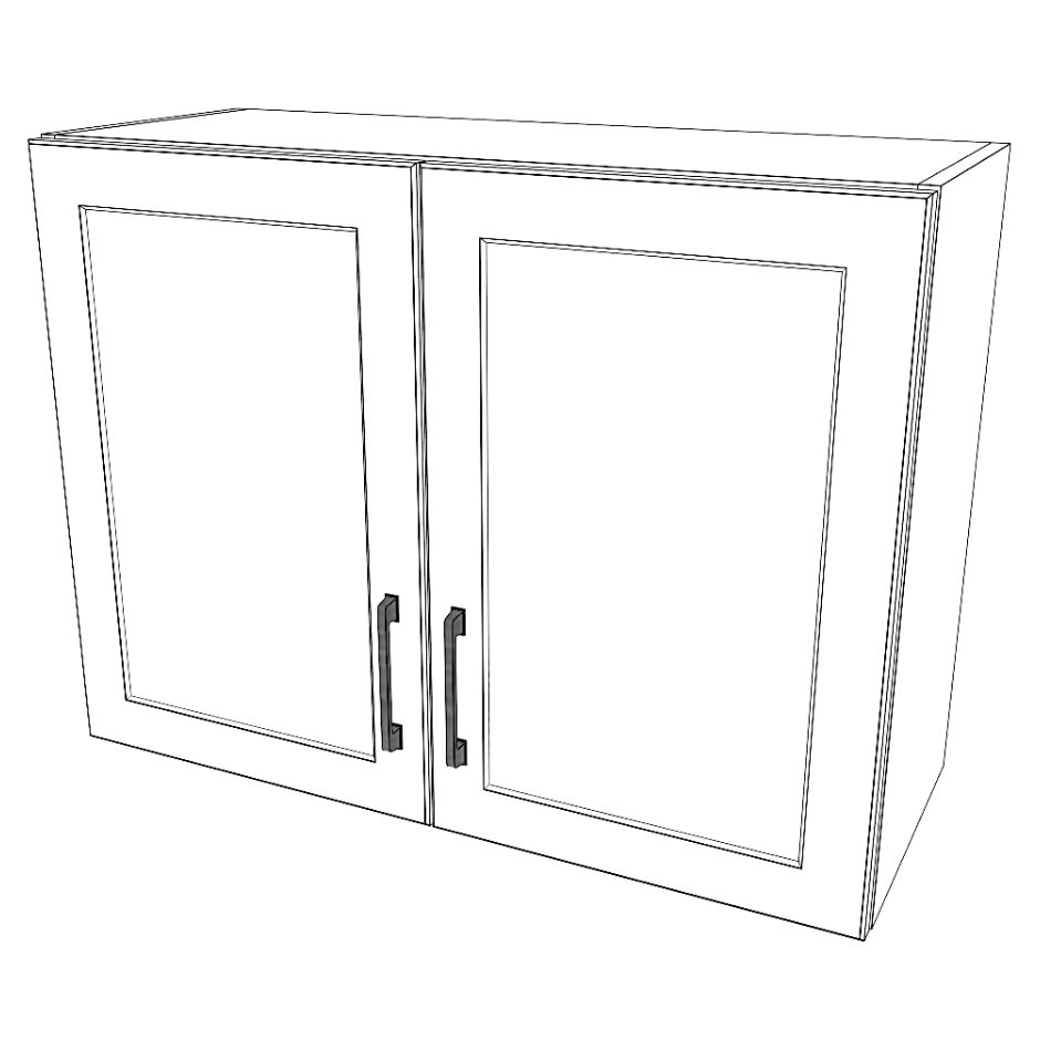 32" Wide x 24" High Wall Cabinet - (White Cabinet Boxes - Thermofoil Doors)