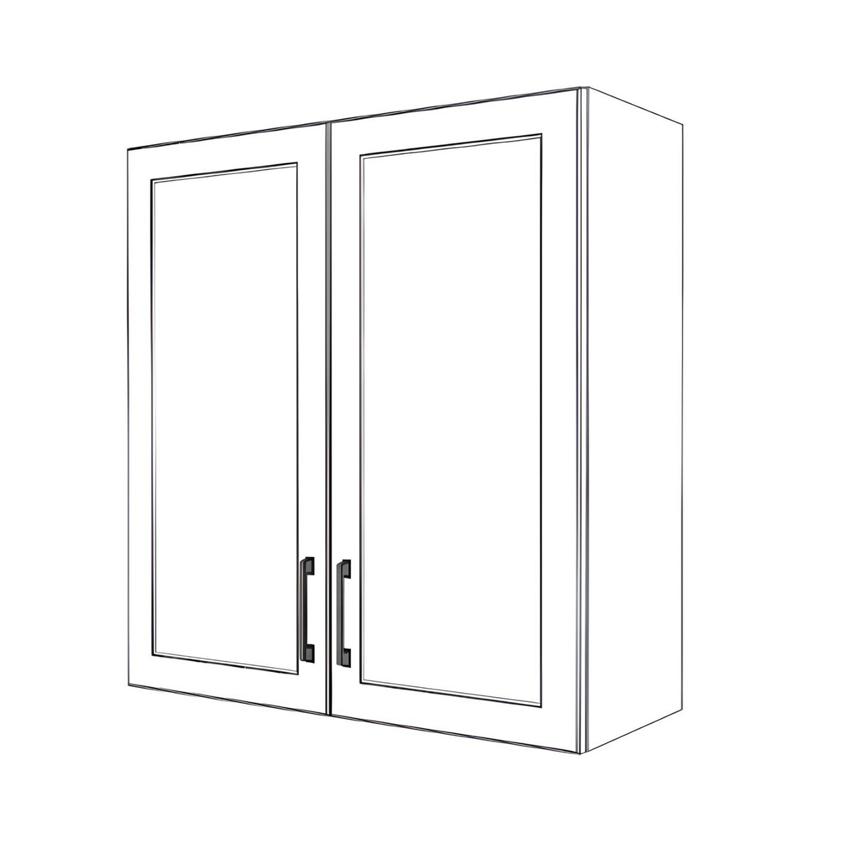 32" Wide x 34" High Wall Cabinet - (White Cabinet Boxes - Painted Doors)