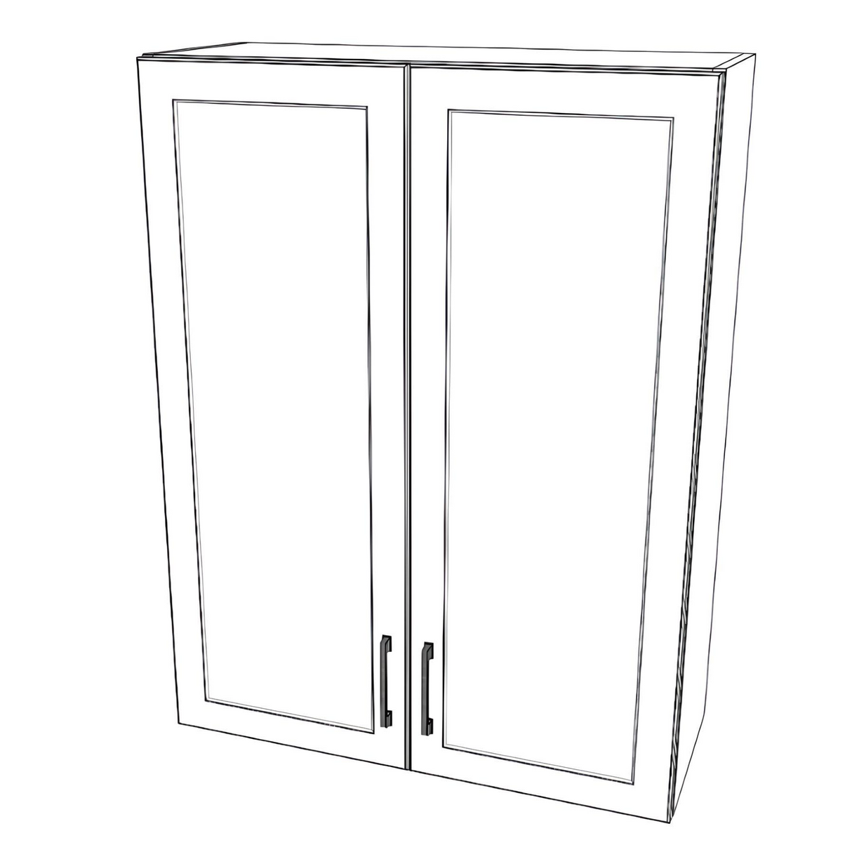 32" Wide x 42" High Wall Cabinet - (White Cabinet Boxes - Painted Doors)