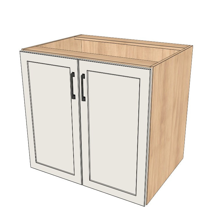 33" Wide Base Cabinet - Sink Cabinet - No Back - (Ply Wood Boxes - Thermofoil Doors)