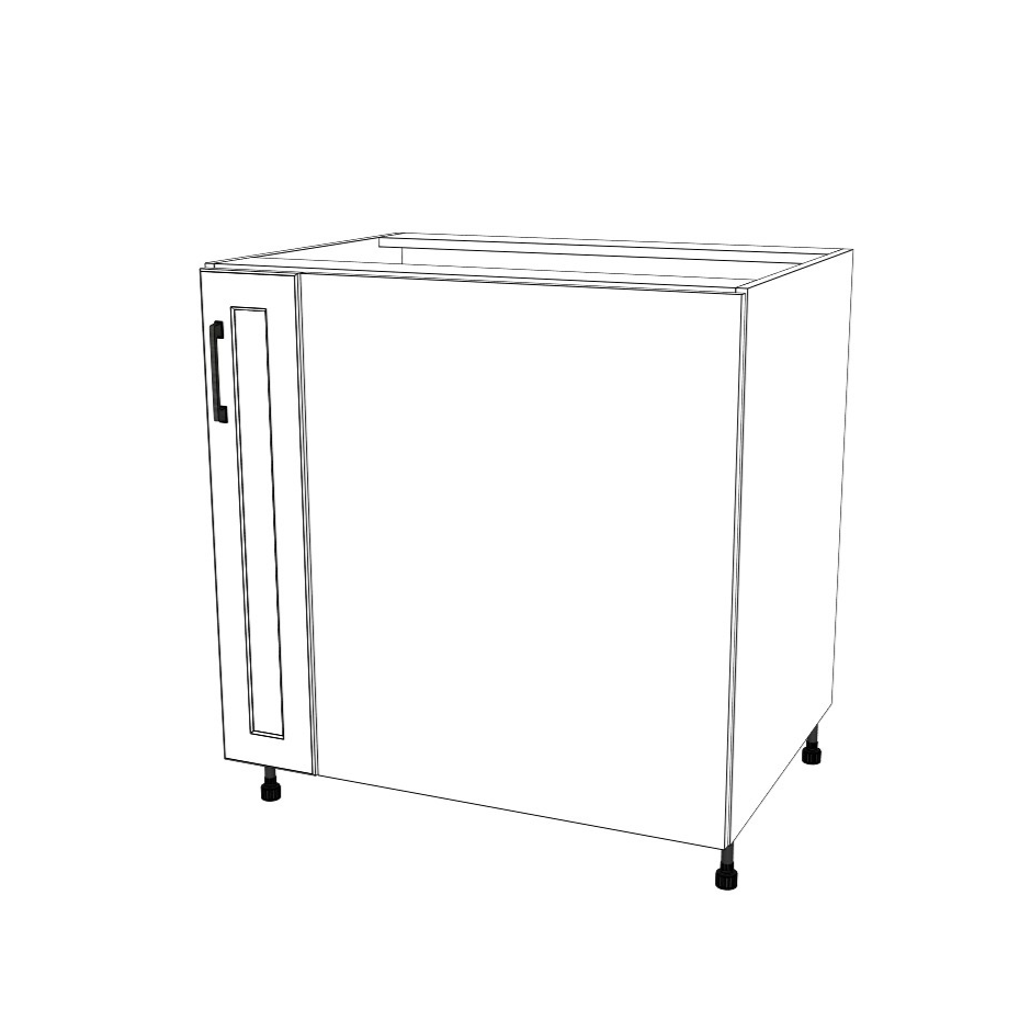 33" Blind Corner Base Cabinet - Door on Right/Left Side - (White Cabinet Boxes - Painted Doors)