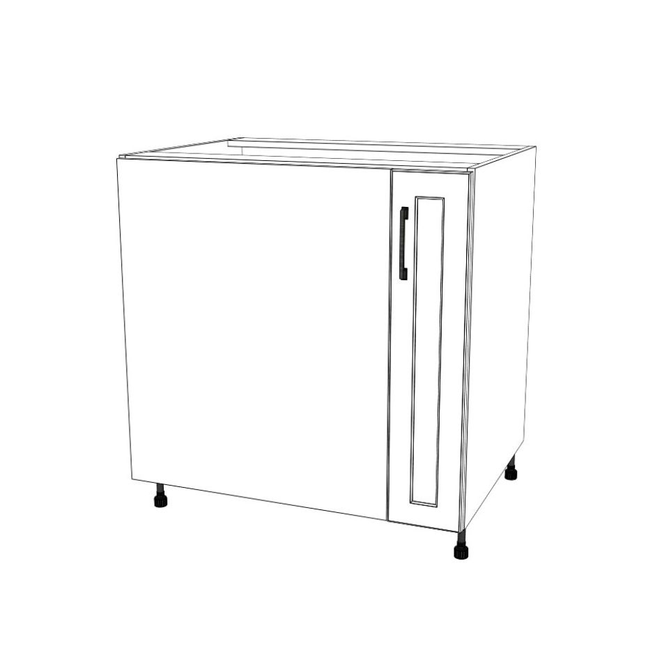 33" Blind Corner Base Cabinet - Door on Right/Left Side - (White Cabinet Boxes - Thermofoil Doors)