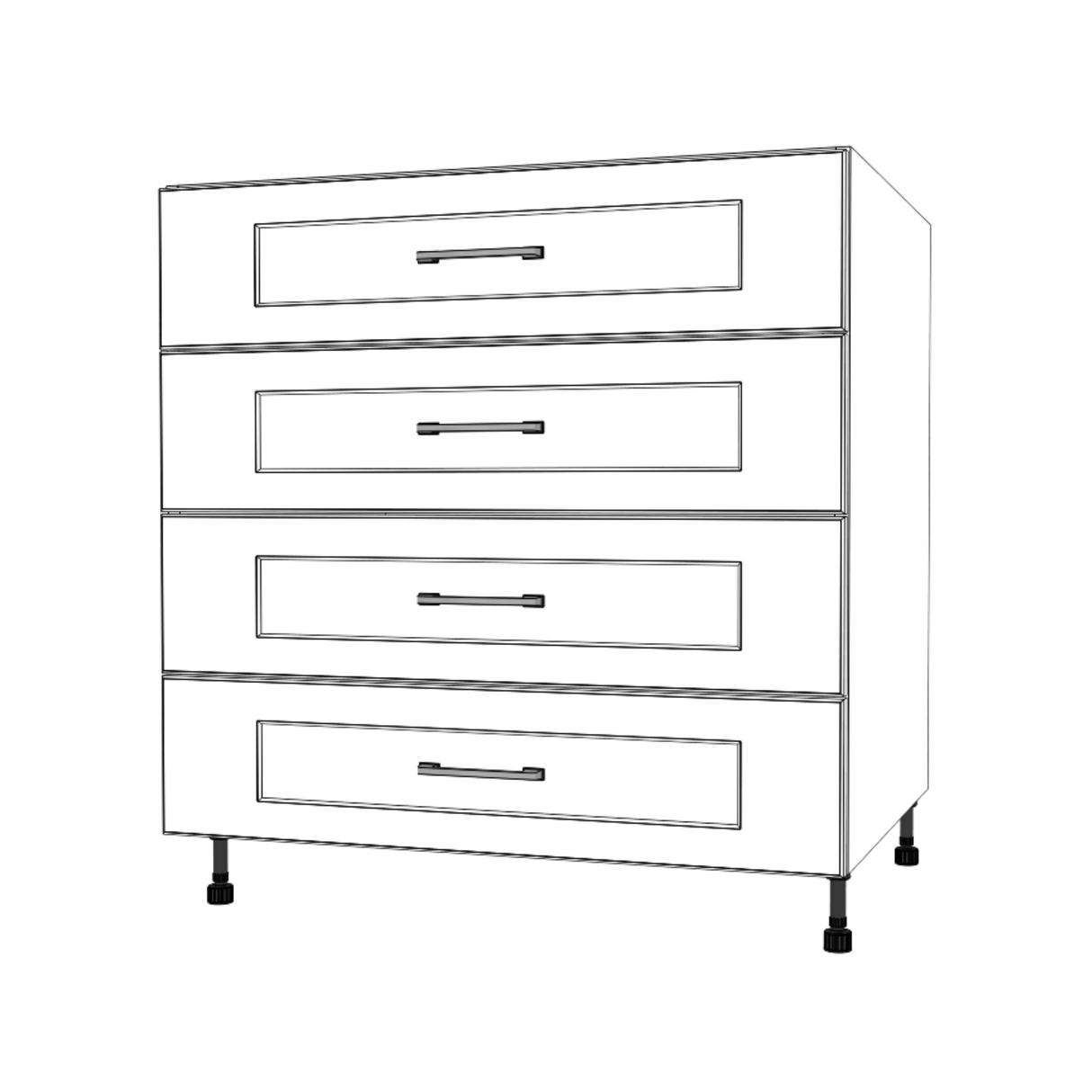 33" Wide Drawer Cabinet - (White Cabinet Boxes - Painted Doors)