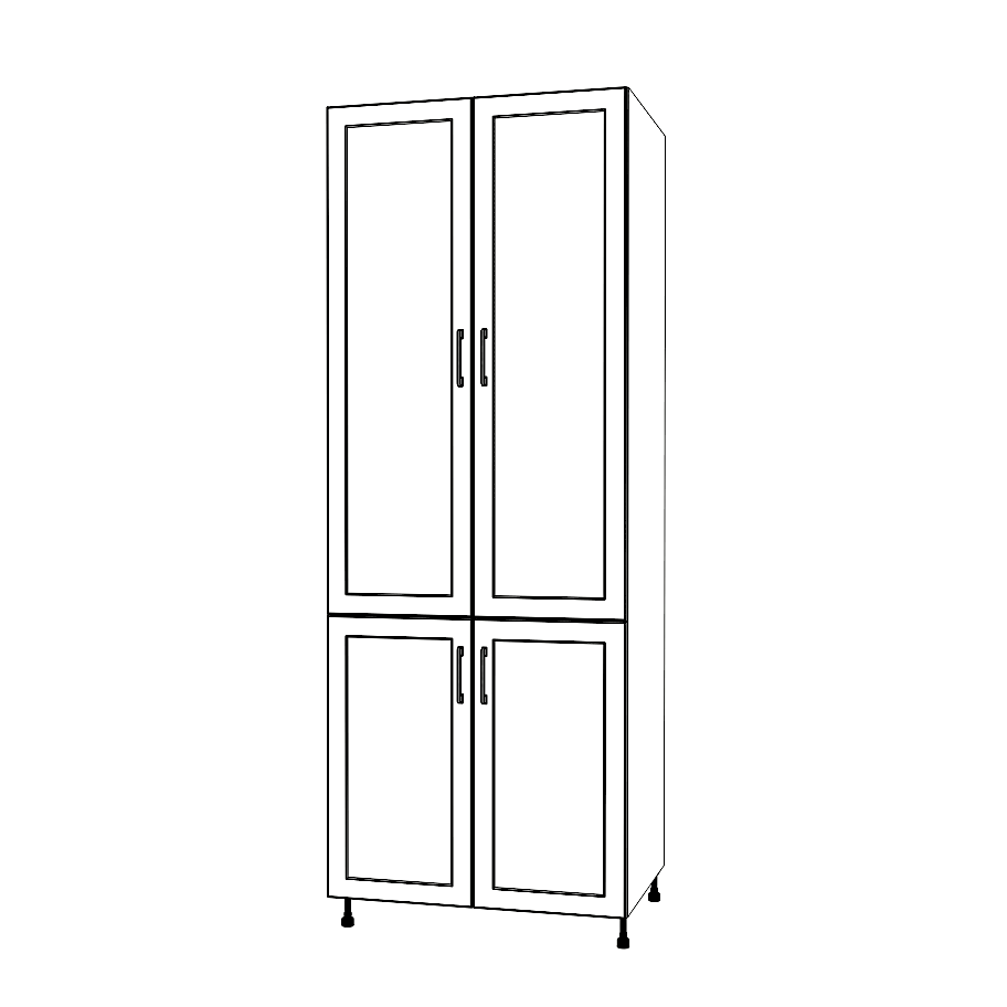33" Wide Tall Pantry Cabinet - (White Cabinet Boxes - Thermofoil Doors) 24 D