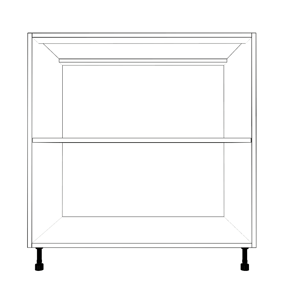 33" Wide Base Cabinet - (White Cabinet Boxes - Thermofoil Doors)