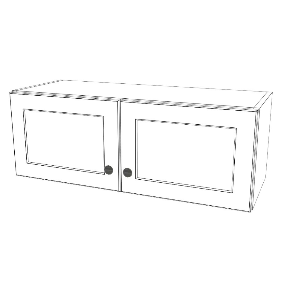 33" Wide x 12" High Wall Cabinet - (White Melamine Cabinet Boxes - Painted Doors)