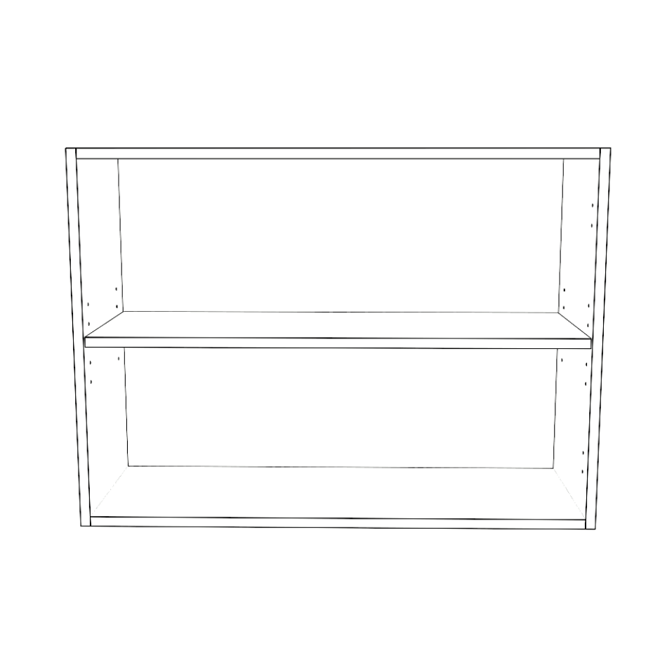 33" Wide x 24" High Wall Cabinet - (White Cabinet Boxes - Painted Doors)