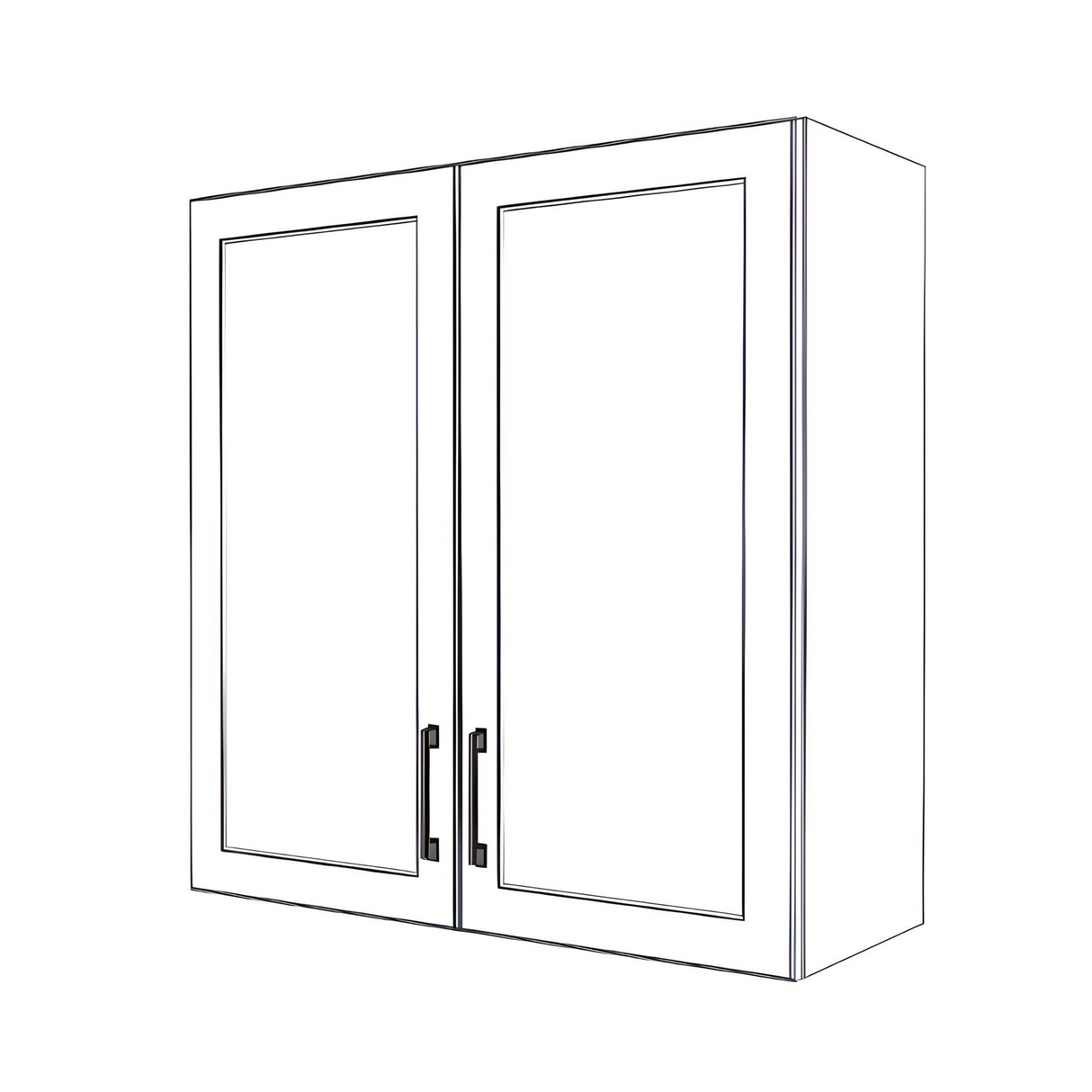 33" Wide x 34" High Wall Cabinet - (White Cabinet Boxes - Thermofoil Doors)