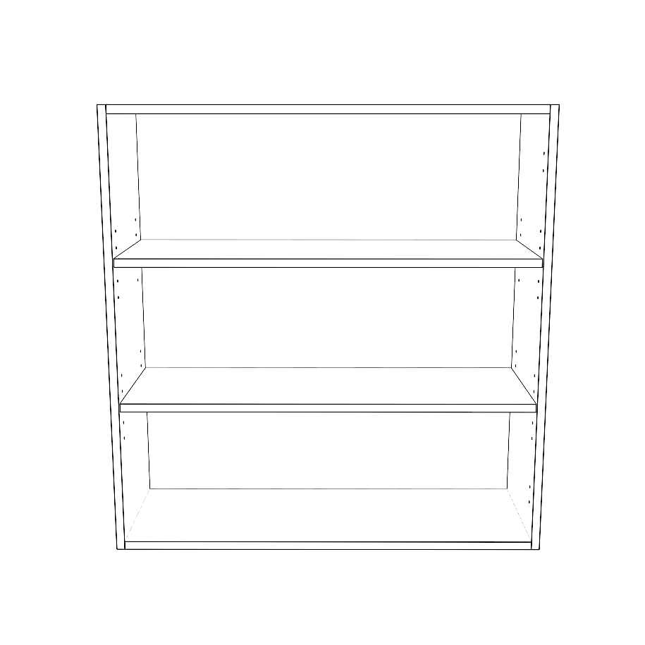 33" Wide x 34" High Wall Cabinet - (White Cabinet Boxes - Thermofoil Doors)
