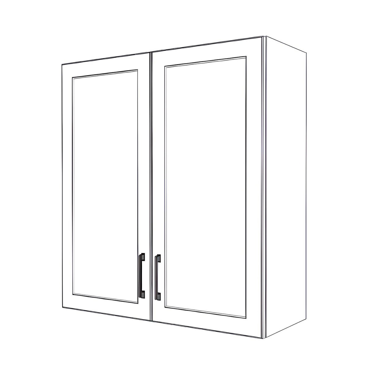 33" Wide x 36" High Wall Cabinet - (White Cabinet Boxes - Painted Doors)