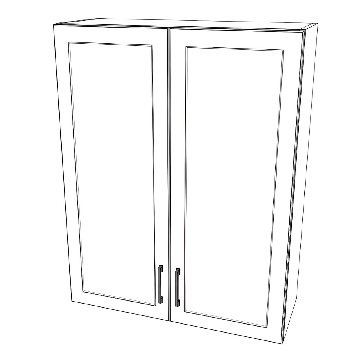 33" Wide x 42" High Wall Cabinet - (White Cabinet Boxes - Painted Doors)