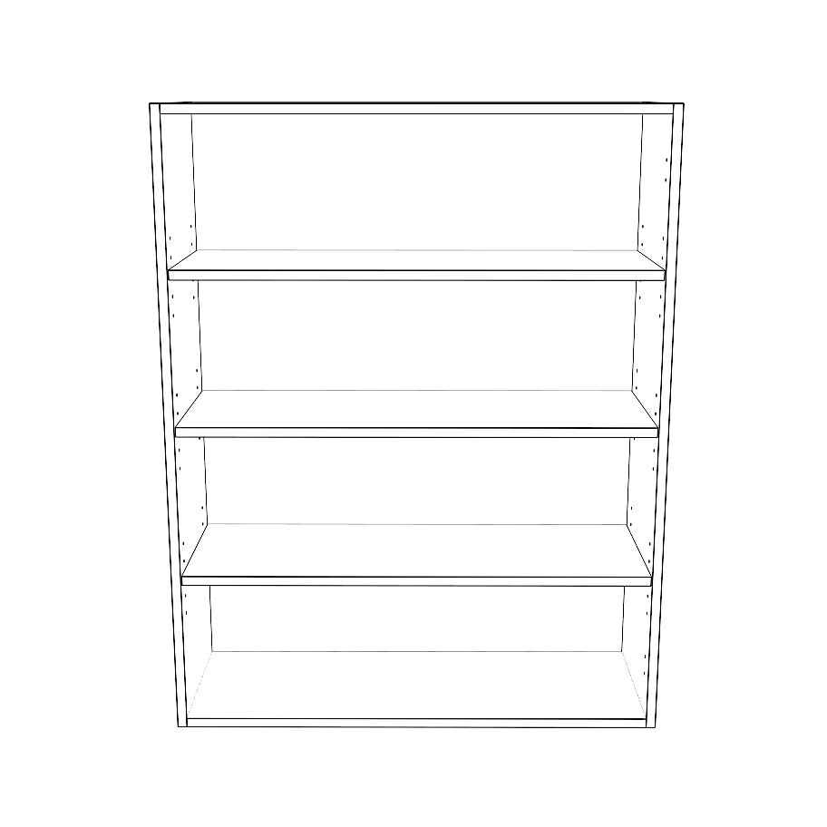 33" Wide x 42" High Wall Cabinet - (White Cabinet Boxes - Thermofoil Doors)