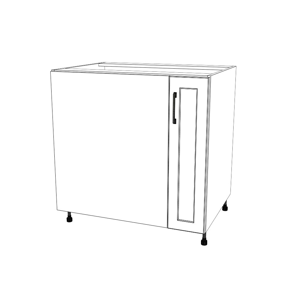 34" Blind Corner Base Cabinet - Door on Right/Left Side - (White Cabinet Boxes - Thermofoil Doors)