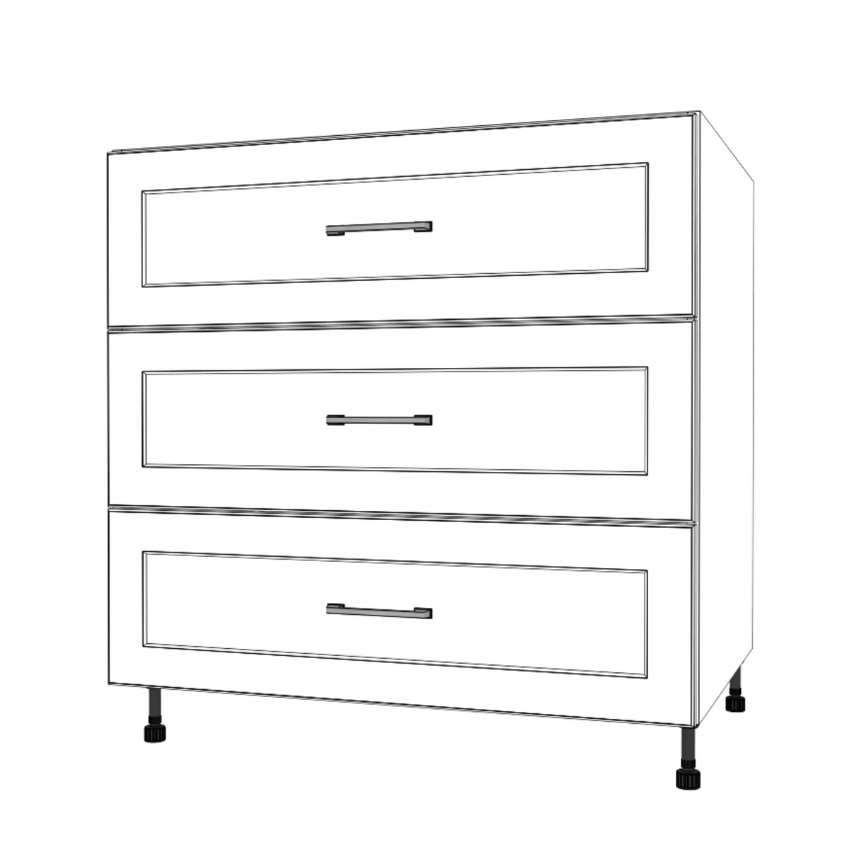 34" Wide Drawer Cabinet - (White Cabinet Boxes - Thermofoil Doors)