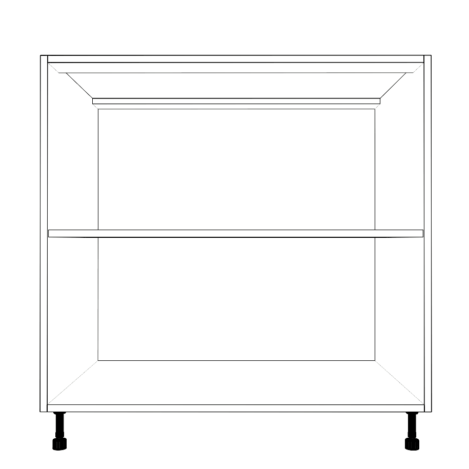 34" Wide Base Cabinet - (White Cabinet Boxes - Thermofoil Doors)