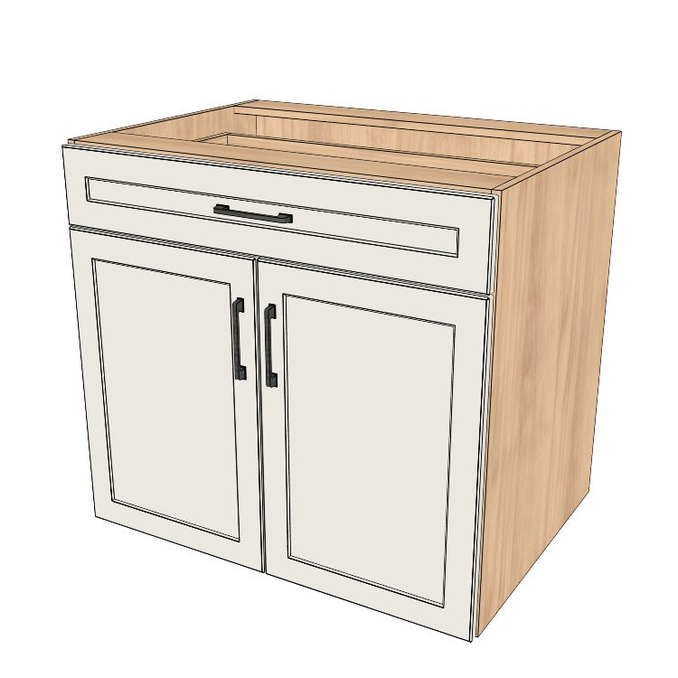34" Wide Base Cabinet With Drawer On Top - (Ply Wood Boxes - Thermofoil Doors)