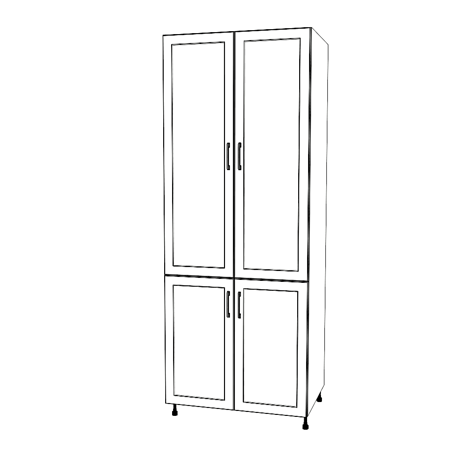 34" Wide Tall Pantry Cabinet - (White Cabinet Boxes - Thermofoil Doors) 24 D