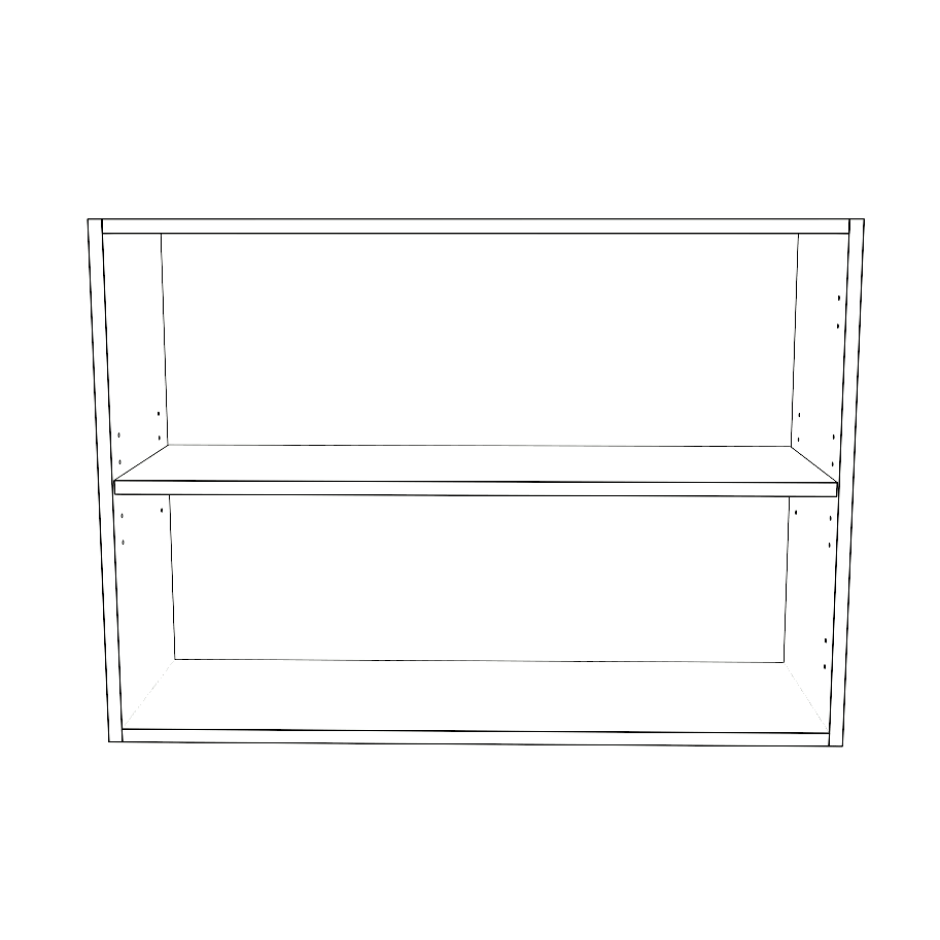 34" Wide x 24" High Wall Cabinet - (White Cabinet Boxes - Painted Doors)